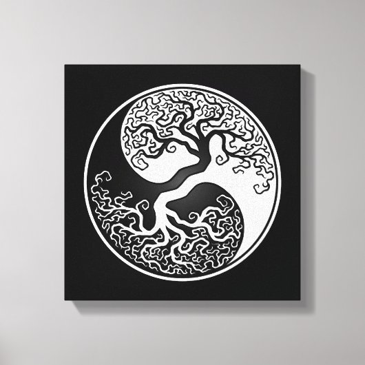 Der weiße und schwarze Baum des Lebens Yin Yang Leinwanddruck (Vorderseite)