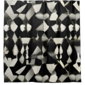 Der weiße und schwarze Duschvorhang (Vorderseite)