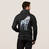 Der weiße Wolf: Eleganz in Geometrie Hoodie (Schwarz voll)