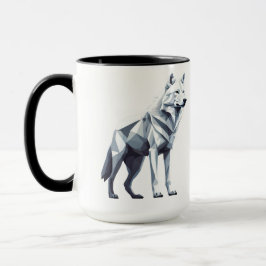 Der weiße Wolf: Eleganz in Geometrie Tasse