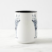 Der weiße Wolf: Eleganz in Geometrie Tasse (Zentrum)