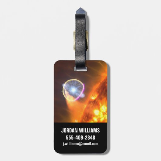 Der weiße Zwergstern in V407 Cygni Gepäckanhänger (Rückseite vertikal)