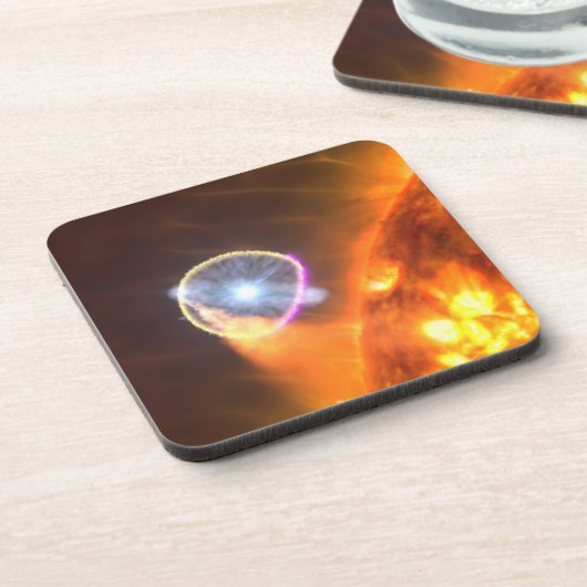 Der weiße Zwergstern in V407 Cygni Getränkeuntersetzer (Linke Seite)