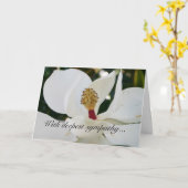 Der weißen Blumenkarten Magnolien-Blume des Karte (Gelbe Blume)