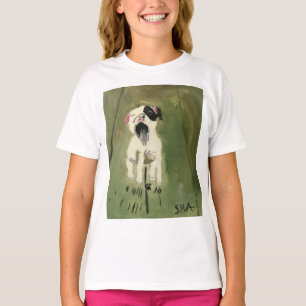 Der Welpen-langer Hülsen-T - Shirt der Mädchen