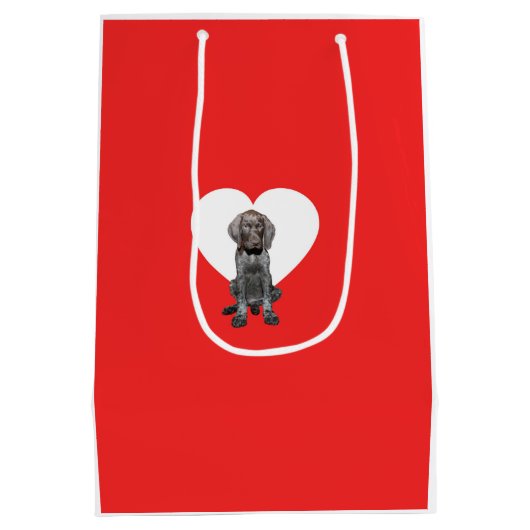 Der Welpen-Liebe glatten Grizzlyvalentines Mittlere Geschenktüte (Rückseite)