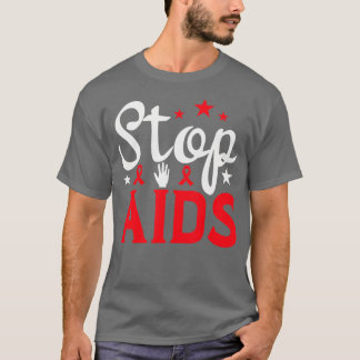 Der Welt-Aids-Tag stoppt Aids Awareness Red Ribbon T-Shirt