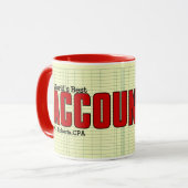 Der weltbeste Buchhalter mit mehr und mehr Namen Tasse (Vorderseite Links)