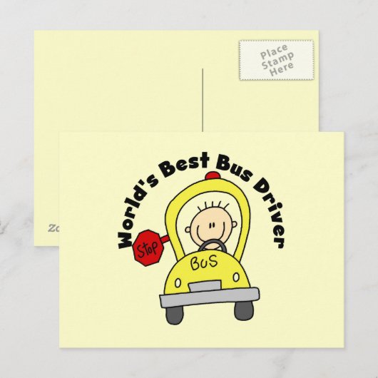 Der weltbeste Busfahrer Postkarte (Vorne/Hinten)