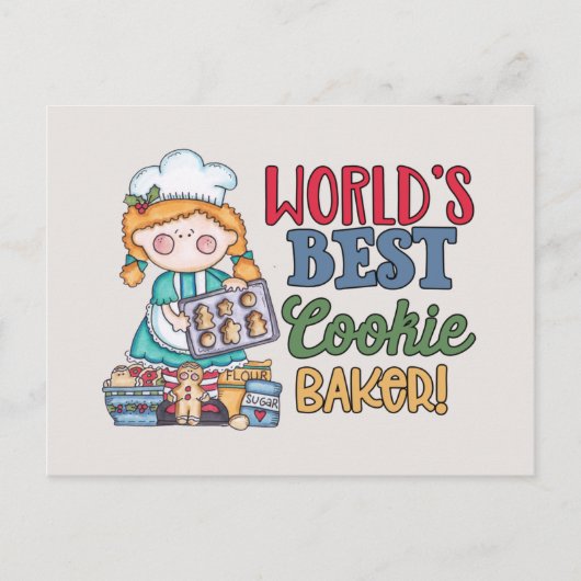 Der weltbeste Cookie-Bäcker fügt Text hinzu Postkarte (Vorderseite)