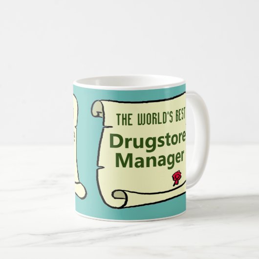 Der weltbeste Drugstore Manager. Kaffeetasse (VorderseiteRechts)