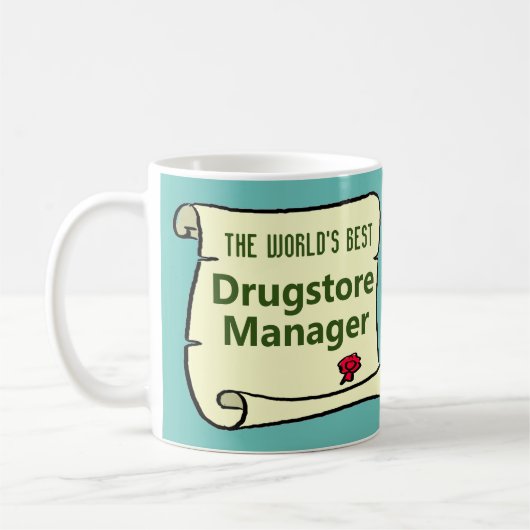 Der weltbeste Drugstore Manager. Kaffeetasse (Links)
