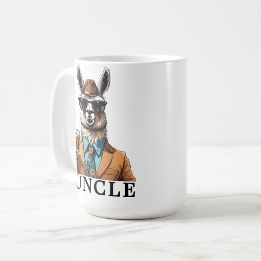 Der weltbeste funktionelle Onkel-Lama Kaffeetasse (Vorderseite Links)