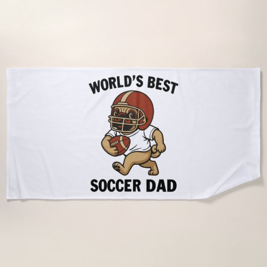 Der weltbeste Fußball-Vater - Mops Strandtuch (Vorderseite)