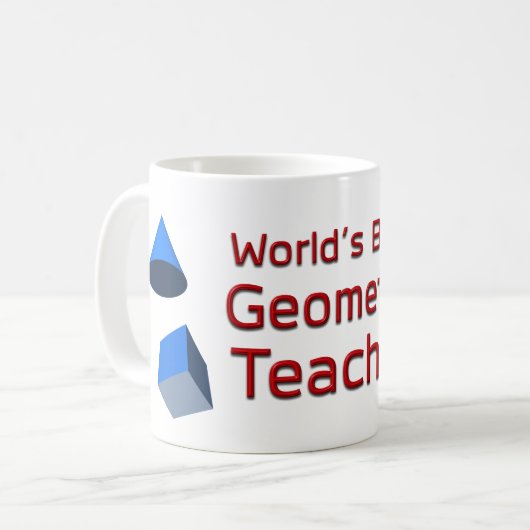 Der weltbeste Geometry-Lehrer mit 3D-Formen Kaffeetasse (Vorderseite Links)