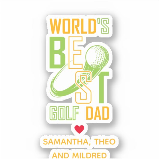 Der weltbeste Golf Vater - Funny & Thoughtful Gift Aufkleber (Vorderseite)