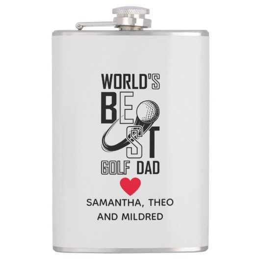 Der weltbeste Golf Vater - Funny & Thoughtful Gift Flachmann (Vorderseite)