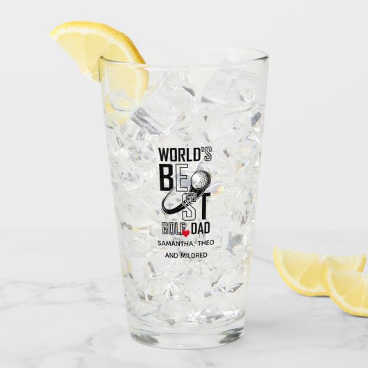 Der weltbeste Golf Vater - Funny & Thoughtful Gift Glas (Vorderseite Ice)