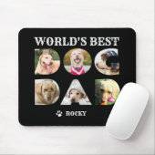 Der weltbeste Hund-Vater 6 Fotocollage Black Mousepad (Mit Mouse)