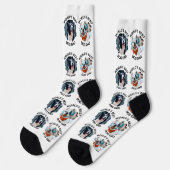 Der weltbeste Hund-Vater - Custom 3 Dog Fotos weiß Socken (Linkes Detail)