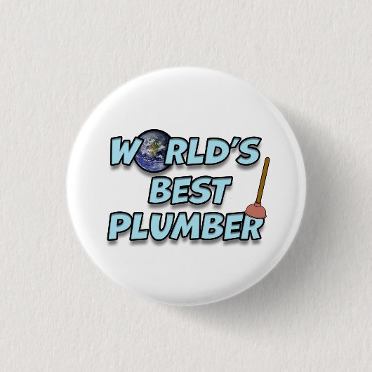 Der weltbeste Klempner-T - Shirt Button (Vorderseite)