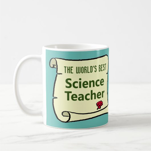 Der weltbeste Lehrer für Naturwissenschaften. Kaffeetasse (Links)