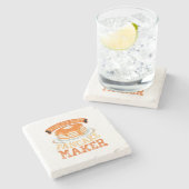 Der weltbeste Pancake Maker - Funny Pancake Maker Steinuntersetzer (Seitenansicht)