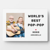 Der weltbeste Pop Pop Personalisiert Foto Plaque Fotoplatte (Vorderseite)