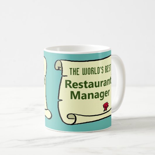 Der weltbeste Restaurantmanager. Kaffeetasse (VorderseiteRechts)
