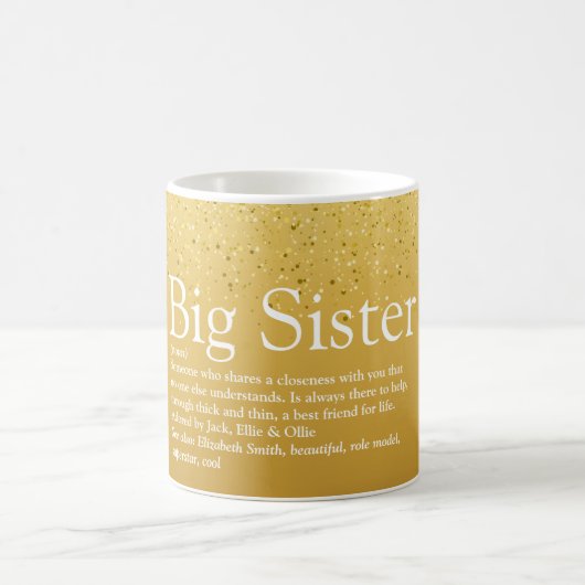 Der weltbeste Sister Definition Gold Glitzer Kaffeetasse (Mittel)