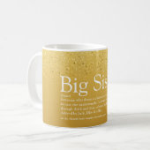 Der weltbeste Sister Definition Gold Glitzer Kaffeetasse (Vorderseite Links)