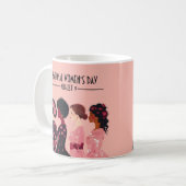 Der Weltfrauentag der Frauen rosa Blüte Kaffeetasse (Vorderseite Links)
