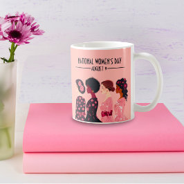 Der Weltfrauentag der Frauen rosa Blüte Kaffeetasse