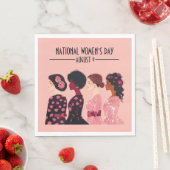 Der Weltfrauentag der Frauen rosa Blüte Serviette (Beispiel)