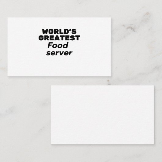 Der weltgrößte Lebensmittelserver Visitenkarte (Vorne/Hinten)