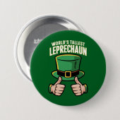 Der weltgrößte Leprechaun Funny Irish Spaß Button (Vorne & Hinten)