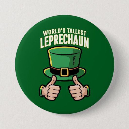 Der weltgrößte Leprechaun Funny Irish Spaß Button (Vorderseite)