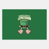 Der weltgrößte Leprechaun Funny Irish Spaß Geschenkpapier Set (Vorderseite)