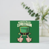 Der weltgrößte Leprechaun Funny Irish Spaß Postkarte (Stehend Vorderseite)