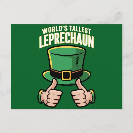 Der weltgrößte Leprechaun Funny Irish Spaß Postkarte (Vorderseite)