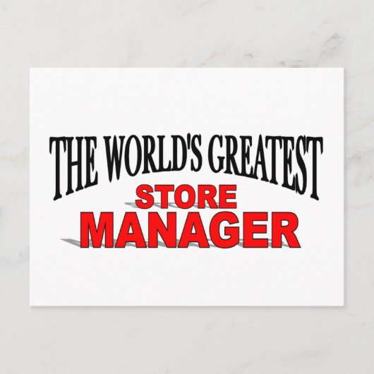 Der weltgrößte Manager im Geschäft Postkarte (Vorderseite)