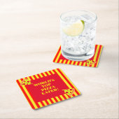 Der weltgrößte Pizzaoss-Champion Rechteckiger Pappuntersetzer (Vor Ort)