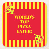 Der weltgrößte Pizzaoss-Champion Rechteckiger Pappuntersetzer (Vorderseite)
