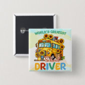 Der weltgrößte Schulbusfahrer Button (Vorne & Hinten)