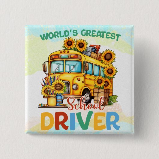 Der weltgrößte Schulbusfahrer Button (Vorderseite)