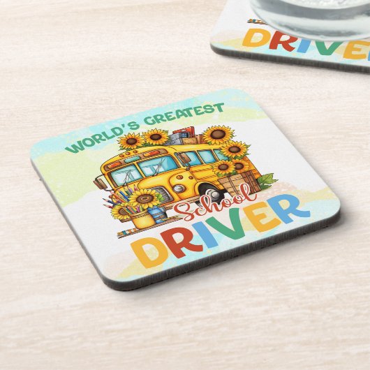 Der weltgrößte Schulbusfahrer Getränkeuntersetzer (Linke Seite)
