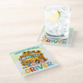 Der weltgrößte Schulbusfahrer Glasuntersetzer (Schrägansicht)