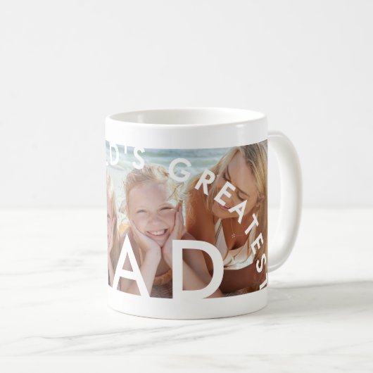 DER WELTGRÖSSTE VATER FOTO VATER DAY KAFFEETASSE (VorderseiteRechts)