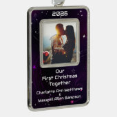 Der Weltraum unseres ersten Weihnachtsmannes Rahmen-Ornament Silber (Rechts)