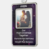 Der Weltraum unseres ersten Weihnachtsmannes Rahmen-Ornament Silber (Links)